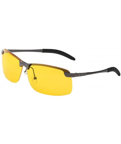 Round HD Aluminium Polarized Sunglasses Men Safe Driving Fishing UV Protection Sports Outdoor Eyewear - Black - CT18SAGSY2D $...