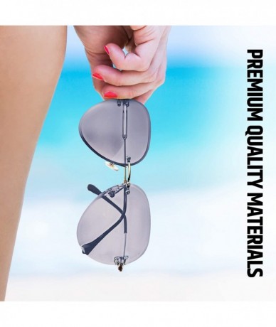 Oval Women Aviation Sunglasses - Polycarbonate UV 400 Adjustable Legs - Gray - C018UMZNXGI $16.56