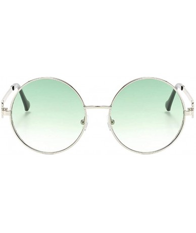 Round Unisex Vintage Round Sunglasses Classic Retro Steampunk Style Eyewear - Green - CI197II3QAD $22.84