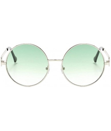 Round Unisex Vintage Round Sunglasses Classic Retro Steampunk Style Eyewear - Green - CI197II3QAD $22.84