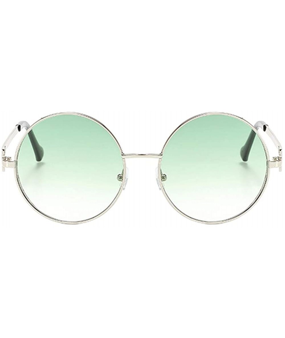 Round Unisex Vintage Round Sunglasses Classic Retro Steampunk Style Eyewear - Green - CI197II3QAD $10.96