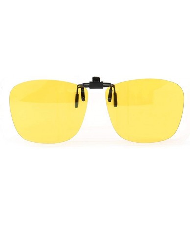 Square Square Clip On Flip Up Sunglasses Mens Womens Polarized Driving Nightvision UV400 - Nightvision - CX192UT870O $20.83