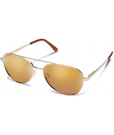 Round Callsign Polarized Sunglasses - Gold / Polarized Sienna Mirror - CG196XQDLQ7 $51.98