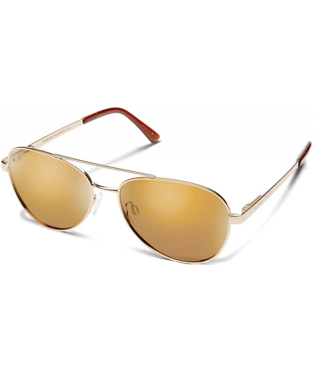 Round Callsign Polarized Sunglasses - Gold / Polarized Sienna Mirror - CG196XQDLQ7 $51.98