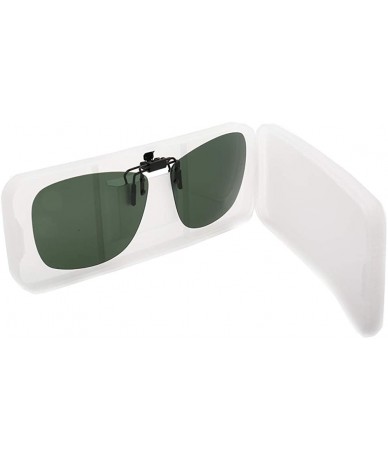 Square Square Clip On Flip Up Sunglasses Mens Womens Polarized Driving Nightvision UV400 - Nightvision - CX192UT870O $16.89