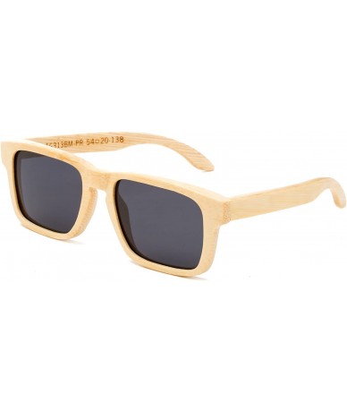 Wayfarer Vittata" Genuine Handmade Bamboo Sunglasses Anti-Glare Polarized Wooden Spring Hinges - Light Bamboo - CD17Y7OD39O $...