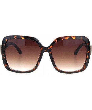 Rectangular Womens Chic Squared Rectangular Butterfly Plastic Sunglasses - Tortoise Brown - CQ18OQWHG8S $10.73