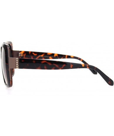 Rectangular Womens Chic Squared Rectangular Butterfly Plastic Sunglasses - Tortoise Brown - CQ18OQWHG8S $10.73