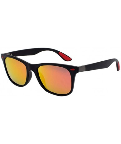 Rectangular Unisex Lightweight Mirrored Polarized Lens Sunglasses Rectangular Frame Goggle for Fishing Driving - E - CN18UECS...