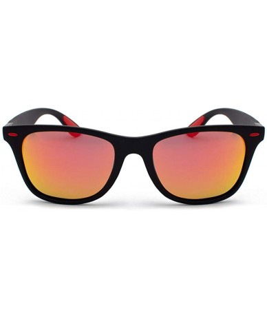 Rectangular Unisex Lightweight Mirrored Polarized Lens Sunglasses Rectangular Frame Goggle for Fishing Driving - E - CN18UECS...