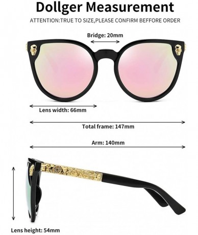 Oversized Rimless Skull Design Cat Eye Sunglasses UV400 Protection - C3 black Frame+pink Mirror Lens - CX17YGQ4CGH $34.35