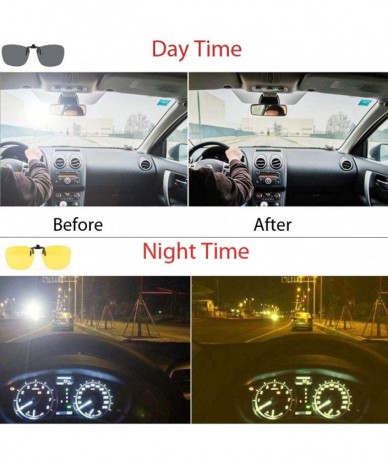 Square Square Clip On Flip Up Sunglasses Mens Womens Polarized Driving Nightvision UV400 - Nightvision - CX192UT870O $16.89