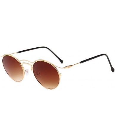 Goggle Vintage Sunglasses Trend Small Framed Glasses Craft Dazzle Sunglasses For Women - Gold Box Double Tea - CA18TLNN7YC $9.63