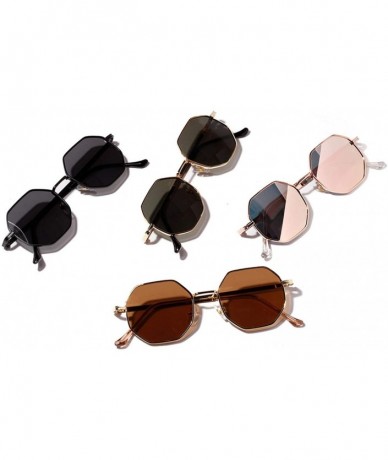 Shield Retro Polygon Sunglasses Men Women Luxury Lens Round Vintage Small Frame Mirror Color - 2 - C5198A993WR $37.49
