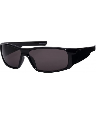 Sport Men's Full Frame Sports Sunglasses with Solid Lens 570080-SD - Black - C912FTCPBJZ $8.22