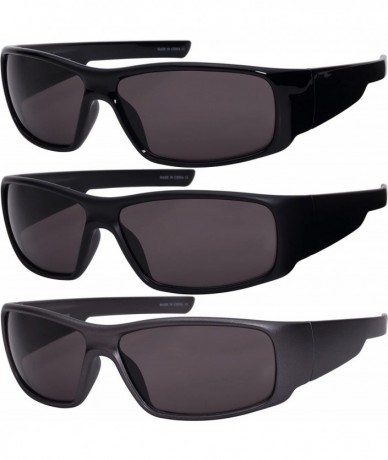 Sport Men's Full Frame Sports Sunglasses with Solid Lens 570080-SD - Black - C912FTCPBJZ $8.22