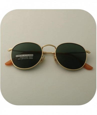 Oversized Round Sunglasses Polarized Women Men 2018 Fashion Vintage Eyewear Driving Sun Glasses UV400 - Gold F Green - CZ197A...