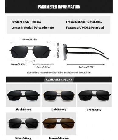 Square Polarized Square Sunglasses for Men Retro Classic sun glasses Women - Gold Grey - CD1929TZ9GH $18.65