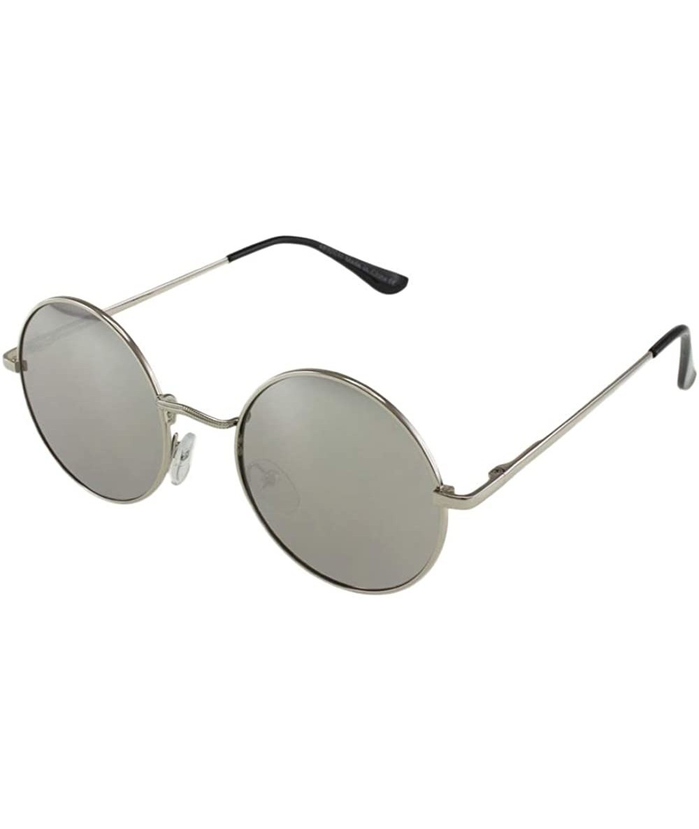 Round Presley - Celebrity Inspired Round Metal Sunglasses - Silversilver - CF18S8DT3LW $13.87