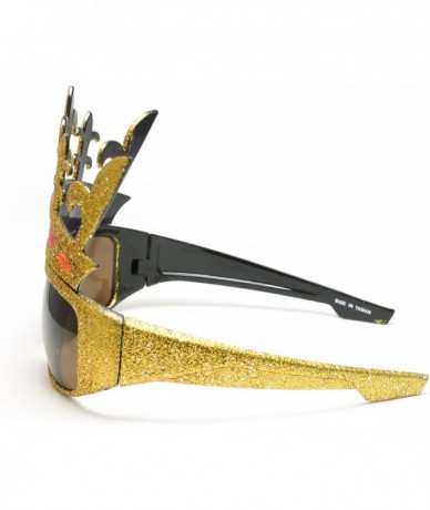 Goggle 12 Pack Kyra Fancy Bling Diamond Chrome Crown Shaped Sunglasses - Gold Glitter - C0119B2C7QP $39.48