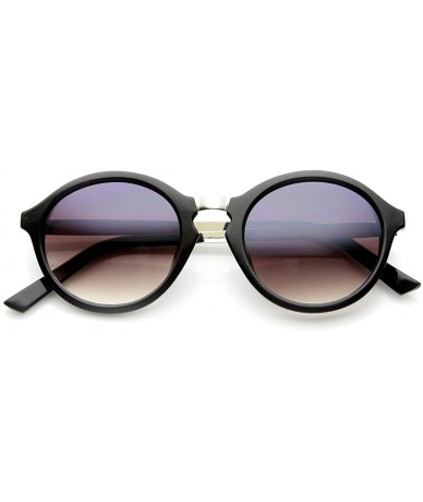 Round Round Funky Fashion Retro Sunglass w/Metal Arms - Black Lavender - CC11W0E2ZVD $19.61