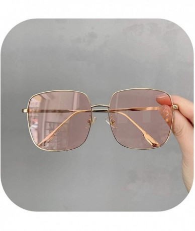 Goggle Sunglasses Women Vintage Oversized Glasses Square Shades Metal Frame Womens UV400 Eyewear Ocean Lens - Color 5 - CQ197...