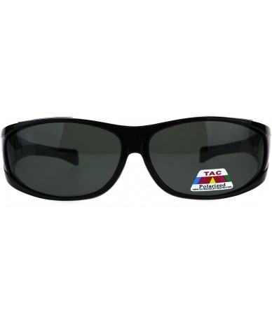 Sport Mens Polarized Sport Oval Fit Over 58mm Plastic Sunglasses - Black Purple - C518DWRSW4G $10.22