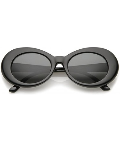 Goggle Clout Goggles Sunglasses for women men Bold Retro Oval Round Lens - Black - C218DWOA0NH $18.95