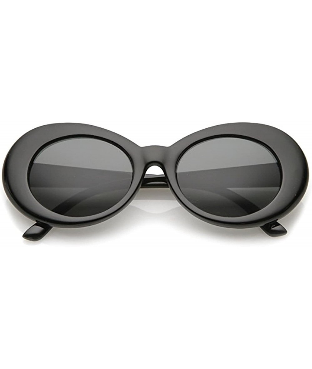 Goggle Clout Goggles Sunglasses for women men Bold Retro Oval Round Lens - Black - C218DWOA0NH $9.73