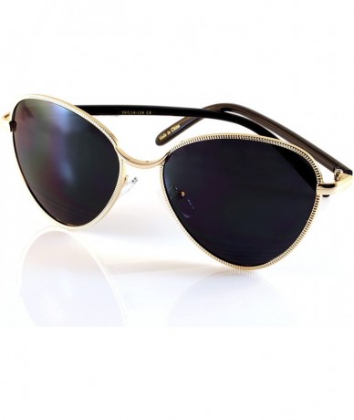 Cat Eye Twist Metal Color Tinted Smoke Lens Triangular Cat-eye Sunglasses A139 - Gold/ Black Sd - CY18C9QXUH0 $14.15