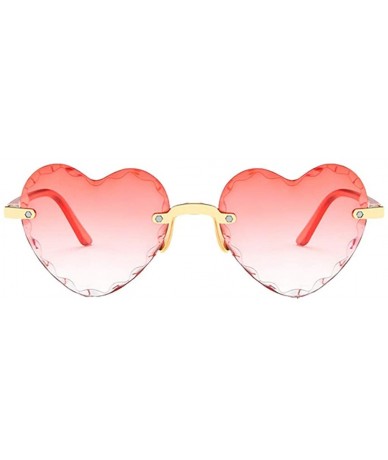 Rimless Heart Shape Sunglasses for Men Women Party Beach Holiday Rimless Sunglasses Eyewear Fashion Accessories - F - CX190LE...