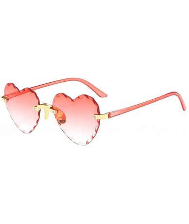 Rimless Heart Shape Sunglasses for Men Women Party Beach Holiday Rimless Sunglasses Eyewear Fashion Accessories - F - CX190LE...