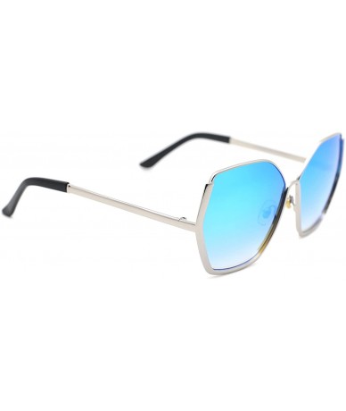 Oversized Chic Off-duty Metal Hexagonal Sunglasses for Men Women - D - C2182L4IM8A $36.08