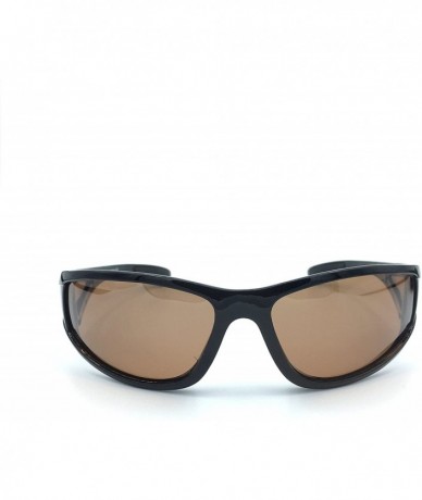 Round Blue Blocking Polarized Sport Sunglasses for men or women 100% UVA/UVB Copper Lens - Black - CN187IWDOC7 $10.89