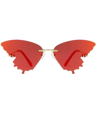 Butterfly Sunglasses - Butterfly Shaped Rimless Sunglasses Colored Transparent Glasses Butterfly Shape Eyewear - A - CU1906AX...