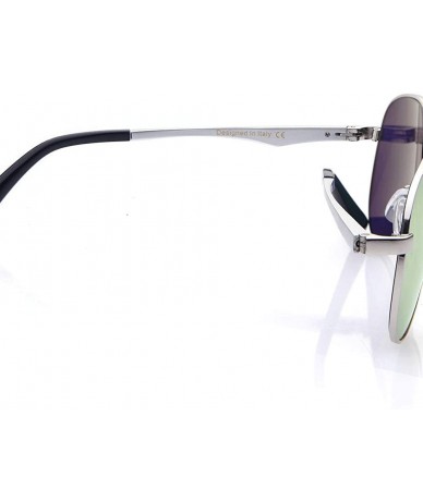 Aviator Women Designer Sunglasses UV Protection Glasses Classical Polarized glasses - Nylon Mirrored Lens - Blue - CR18UCGDOK...