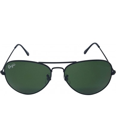 Aviator Classics 606 Sunglasses - Black Metal Frame - G15 Glass Lenses - CG196CL4LWH $38.51