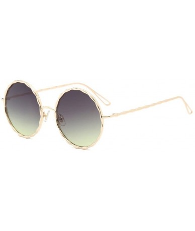 Oversized Hippie Retro Groovy Gradient Oversize Circle Lens Round Lennon Sunglasses - C7 - C8182KMYRLS $52.51