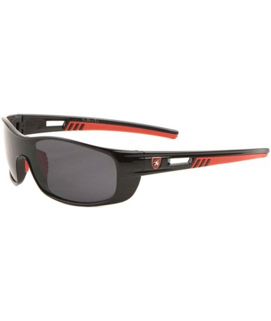 Shield Khan Shield One Piece Lens Wrap Around Sport Sunglasses - Black & Red Frame - C518UMGOQ7E $20.47