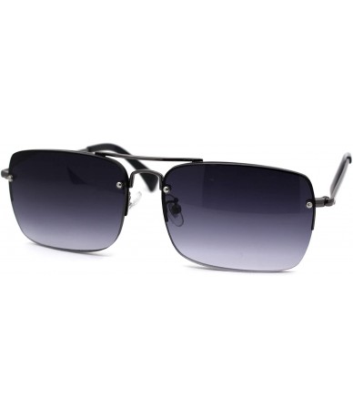 Rimless Mens Mod Rimless Rectangular Gradient Lens Powered Reading Sunglasses - Gunmetal Smoke - C118XD4OSLD $10.79