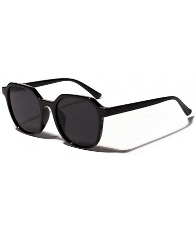 Square 2019 fashion retro wild transparent square unisex sunglasses - Black - CS18L542O7X $24.81