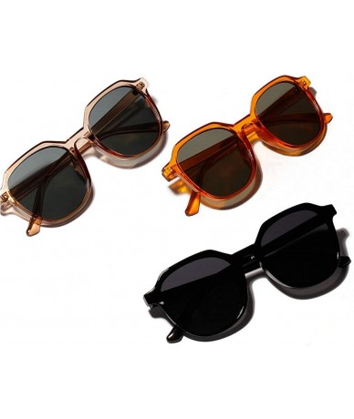 Square 2019 fashion retro wild transparent square unisex sunglasses - Black - CS18L542O7X $13.71
