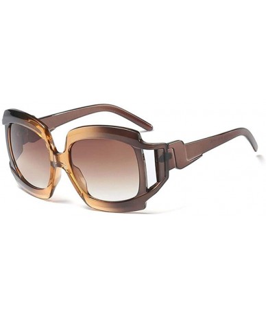 Goggle Big Frame Hollow Goggle Sunglasses Men Women Fashion Shades UV400 C2 Red - C9 Tea - CO18YKTQQE6 $20.13