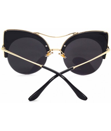 Semi-rimless Cat Eye Sunglasses Retro Eyewear Half frame eyeglasses for Men women - Red Blue - C618EOW65LZ $9.58