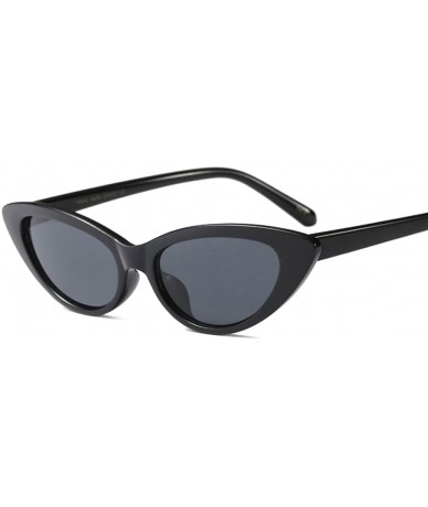 Cat Eye Small Cat Eye Sunglasses Women Black Fashion Purple Sun Glasses For Women Accessories - Full Black - C518D50DQ0T $10.37
