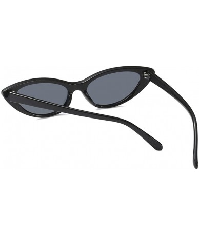 Cat Eye Small Cat Eye Sunglasses Women Black Fashion Purple Sun Glasses For Women Accessories - Full Black - C518D50DQ0T $10.37