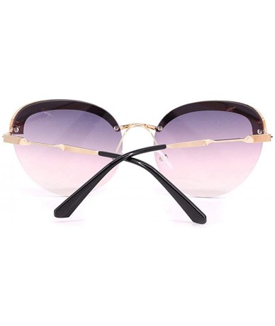 Oversized Sparkling Crystal Sunglasses UV Protection Rhinestone Sunglasses - Gold Frame Gray&pink Lens - C2197W3GO95 $12.10