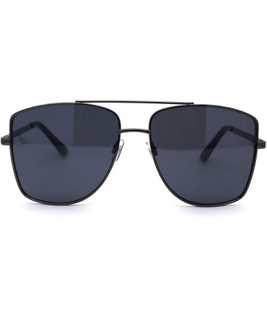 Oversized Mens Extra Oversized Squared Metal Rim Pilots Sunglasses - Gunmetal Black - CT196ERY5YT $22.95