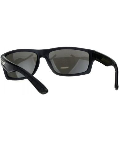 Sport Classic Xloop Mens Mirror Lens 90s Rectangular Plastic Sunglasses - Grey Mirror - CX18E9IZATA $9.86