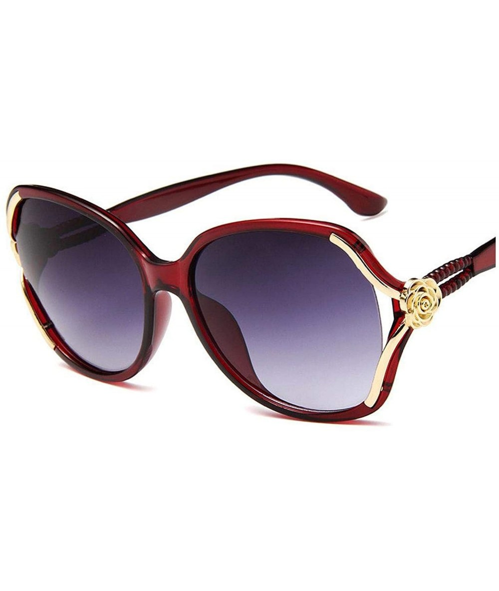 Oval New Fashion Oversized erfly Sunglasses Women UV400 Er 2020 Sun Glasses 5156 - Winered - CT199C8E6TD $31.06